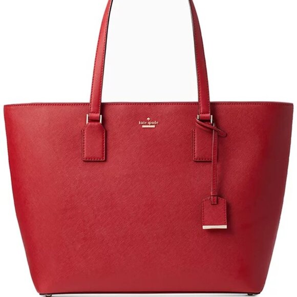 Like New Kate Spade Lucie Cameron Street Rosso Red Shoulder Bag Tote Purse - Picture 1 of 14